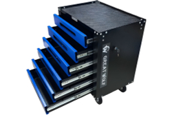 Инструментальная тележка GWT-B6S (6 ящиков, ЦЗ, увеличенные колеса с тормозом, доводчики, синяя)