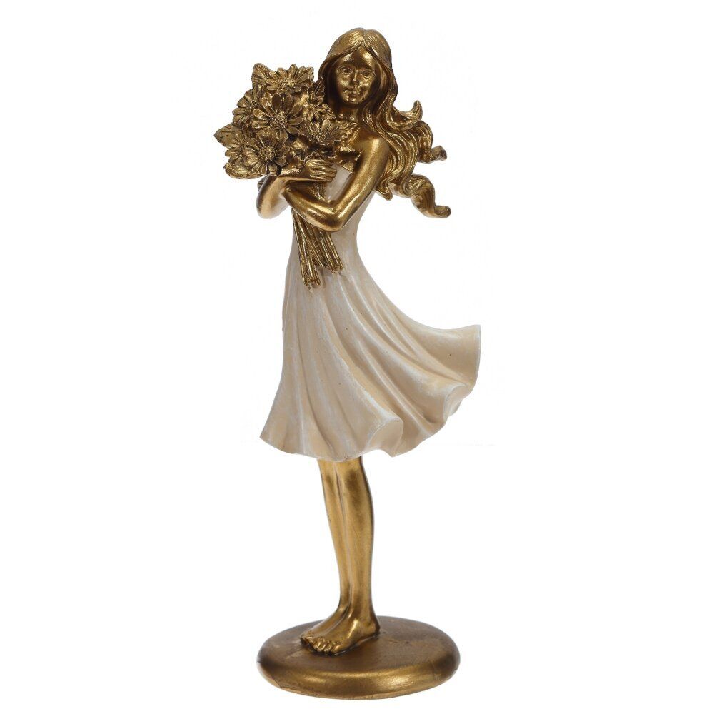 GAEM Фигурка декоративная "Девушка с цветами", L9,5 W6,5 H23,5 см