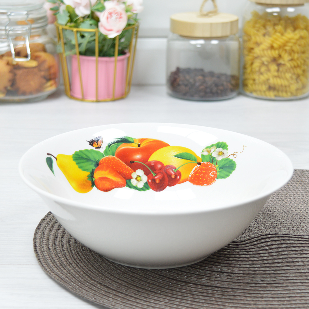 Салатник 970мл 20,5см Фруктовый микс (эконом) (84779)