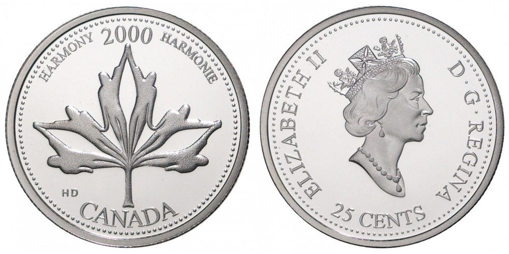 Канада 25 центов, 2000 Гармония