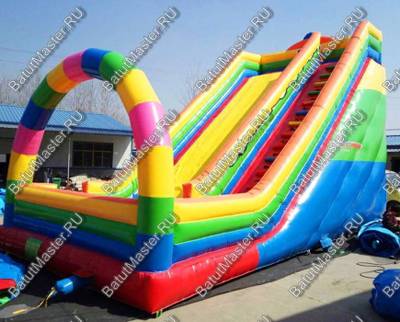 Детский надувной батут-горка "Без радуги никуда" 14*5*9 м