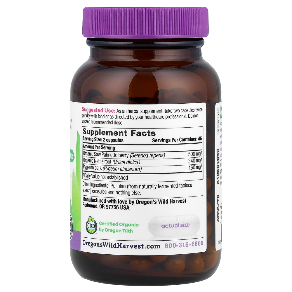 Oregon's Wild Harvest, Африканская слива и сереноя, 90 желатиновых капсул