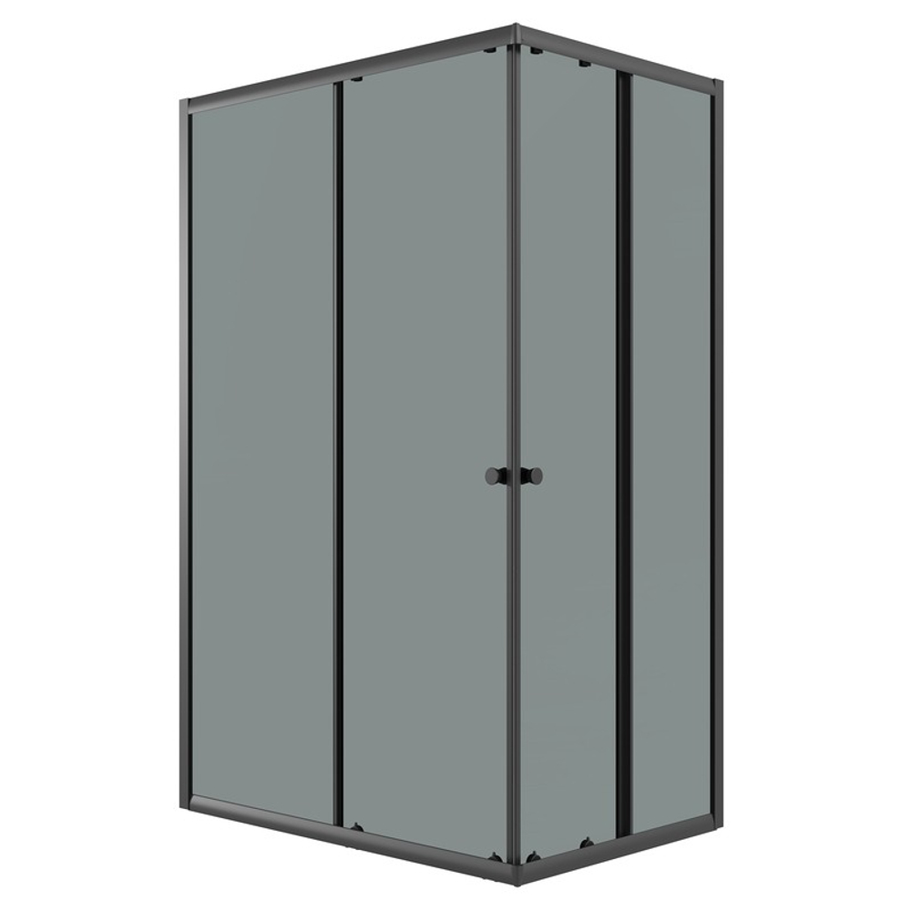 Душевое ограждение Niagara Eco NG-1129-14QT (120х90х190) прямоугольник,раздвижное,черный,стекло тонированное,1 место