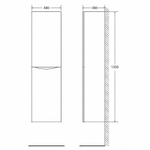 Шкаф пенал BelBagno Fly-Marino 40 L FLY-MARINO-1500-2A-SC-RW-P-L подвесной Rovere Moro