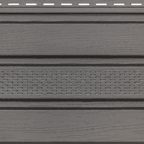 Софит широкий Альта-Профиль с центральной перфорацией Графит 3000х300 мм