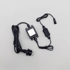 Трансформатор 30W с выпрямителем 24В., до 600 LED, провод черный Каучук, IP65, LTC (PTR30-3A)