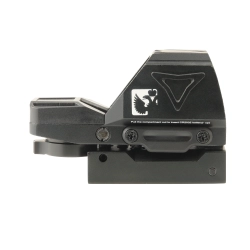 Прицел коллиматорный Veber Black Russian DOT 132 RD Weaver - вид сбоку с узором орла