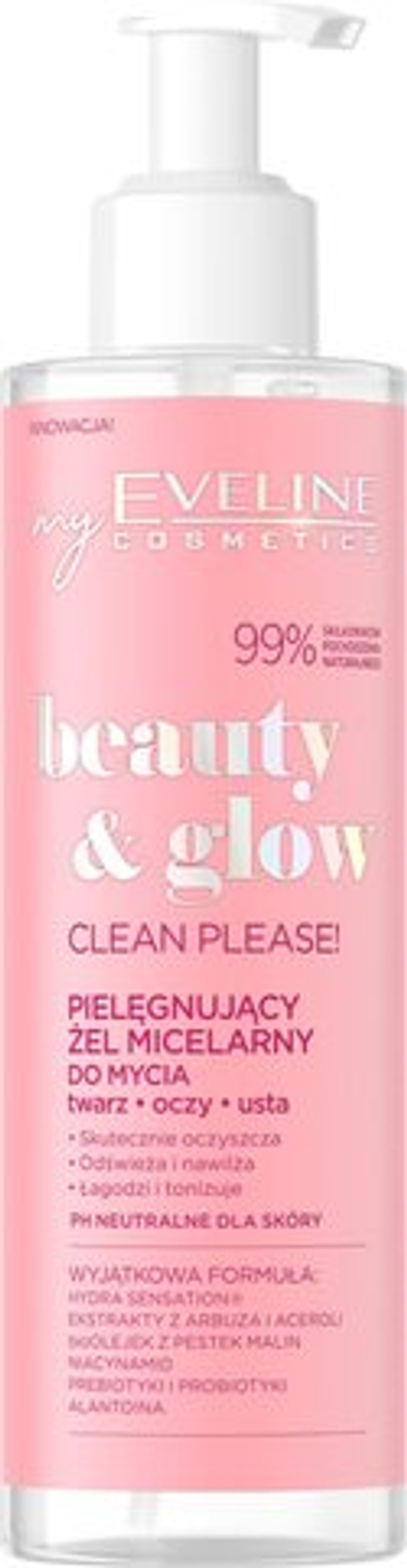 Eveline Cosmetics Beauty & Glow Clean Please! - очищающий мицеллярный гель /   200  ml  / GTIN 5903416028147