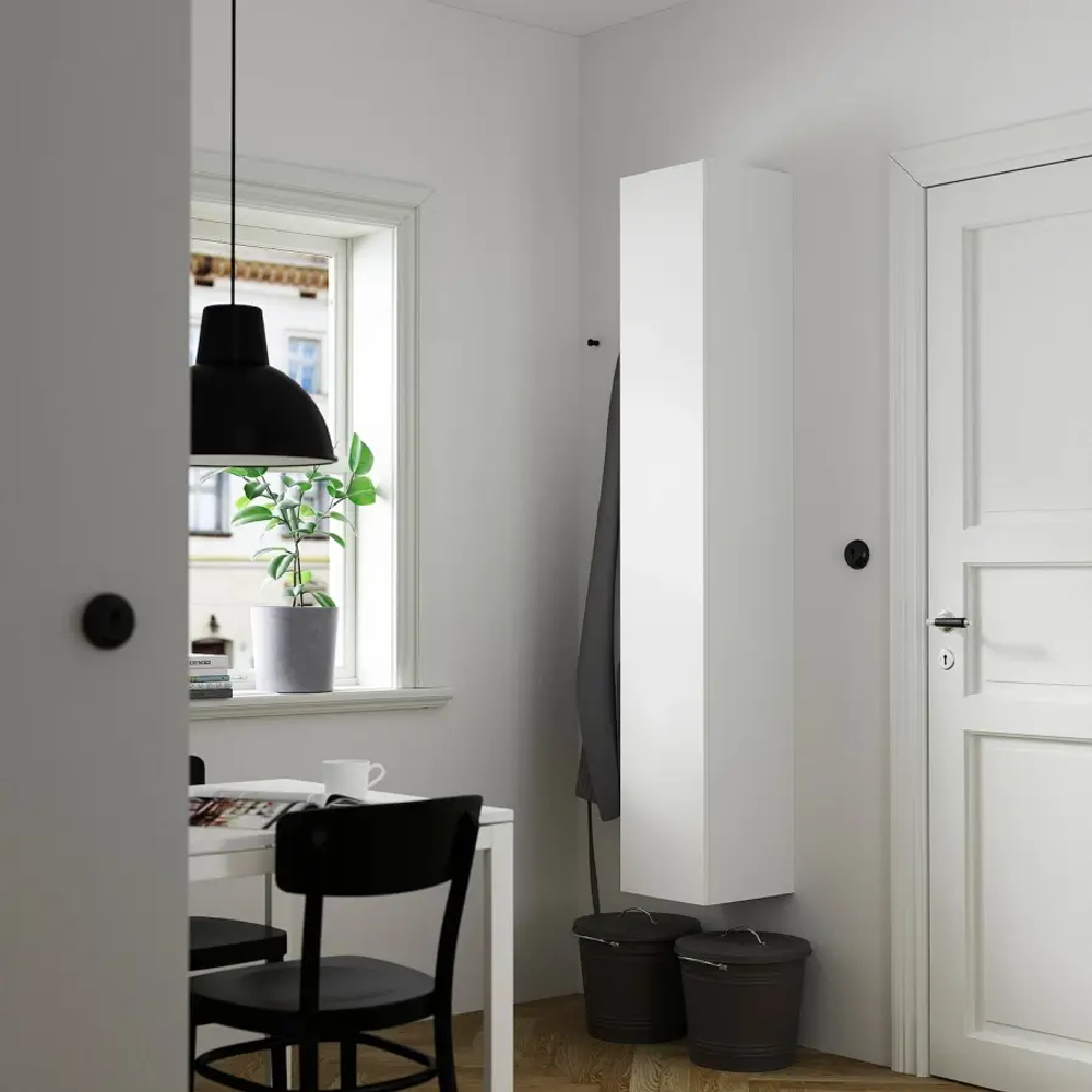 Высокий шкаф с дверцами - IKEA ENHET, белый, 30х32х180 см, ЭНХЕТ ИКЕА