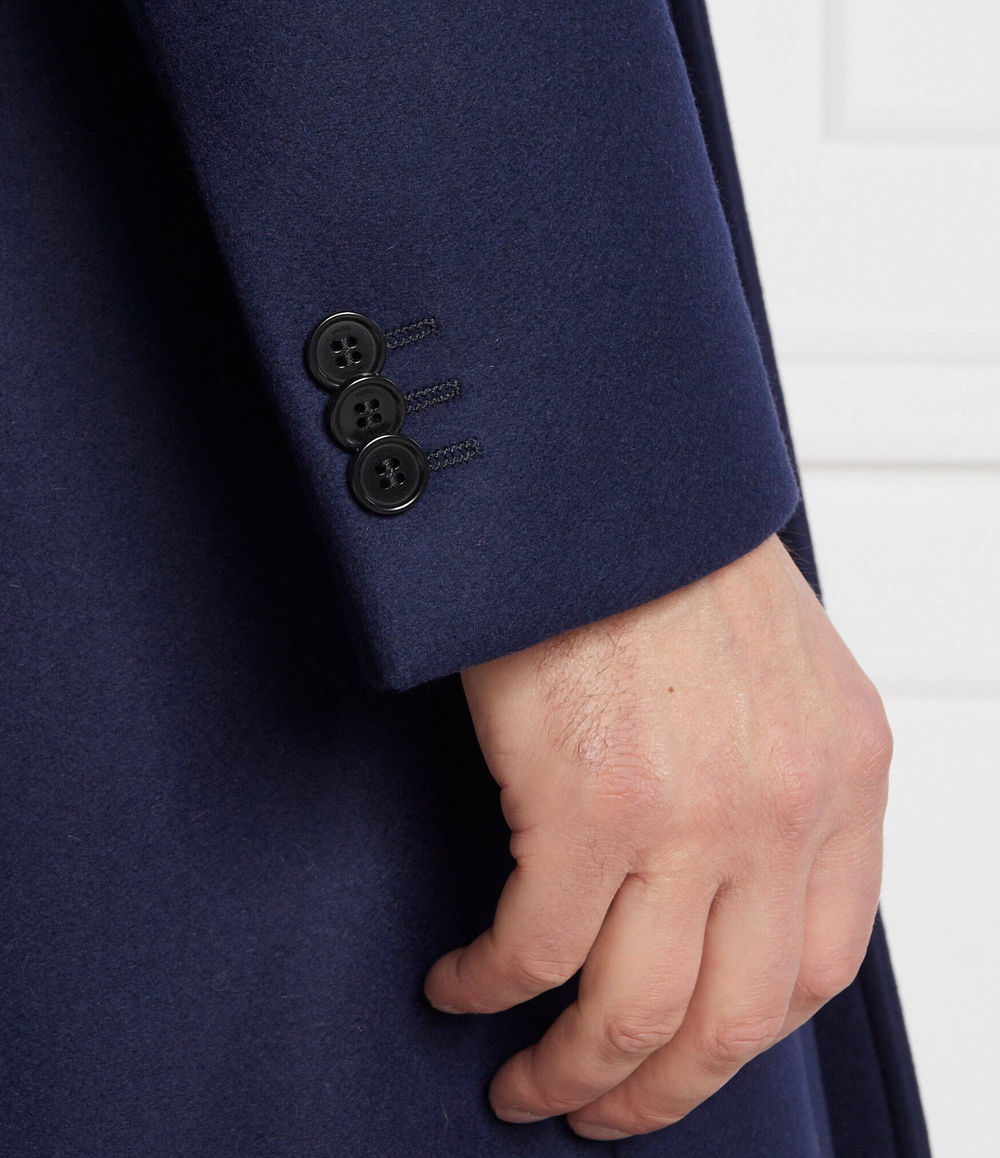 Хлопковое пальто malto HUGO - темно-синий(50501968)