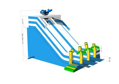 Надувной батут-горка «Волна - 2» 10*6,5*8 м. с 2-мя горками разных уровней