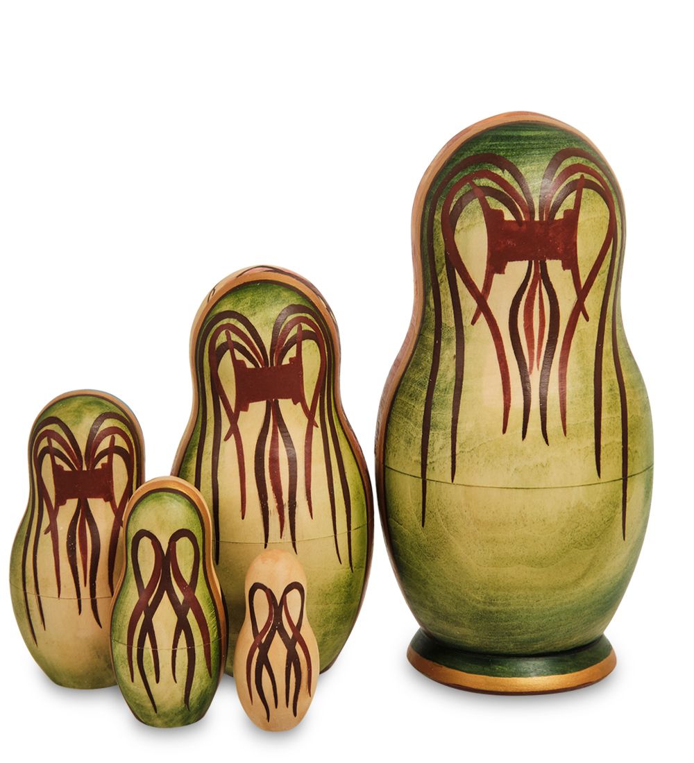 Народные промыслы МР-16/ 5-D Матрешка 5м «Альфонс Муха - Драгоценные камни. Изумруд»
