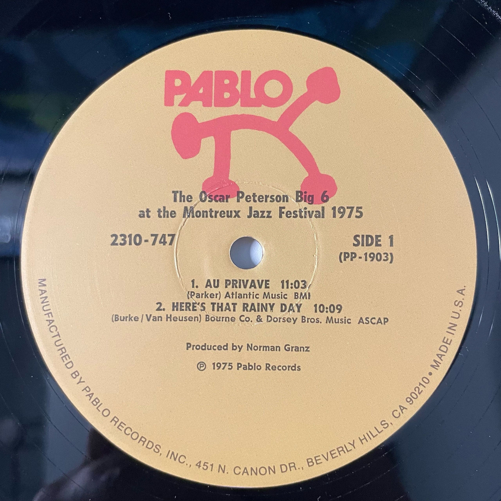 Винтажная виниловая пластинка LP The Oscar Peterson Big 6 At The Montreux Jazz Festival 1975 Оскар Питерсон (США 1975)
