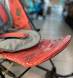 Коляска комбинированная (санки - коляска) «Наши детки» 6 в джинсовом стиле красный (арт. НДТ6/4)