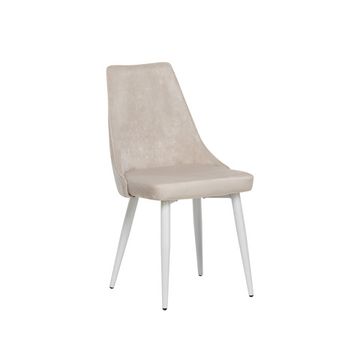 Стул Leset Эби Люкс Каркас Белый, велюр Crash LUX 2 платина