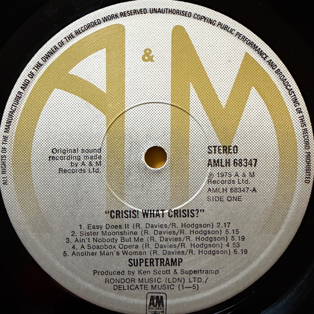 Supertramp ‎– Crisis? What Crisis? (Англия 1975г.)Т