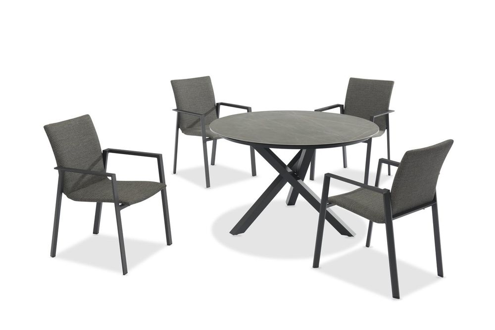 Timra, стол антрацит/черный, алюминий/спеченный камень