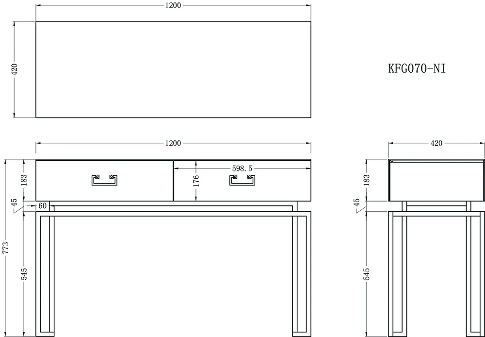 Консольный стол Garda Decor KFG070-NI