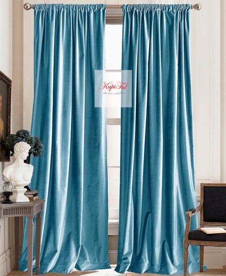 Шторы бархат Luxe (голубой)