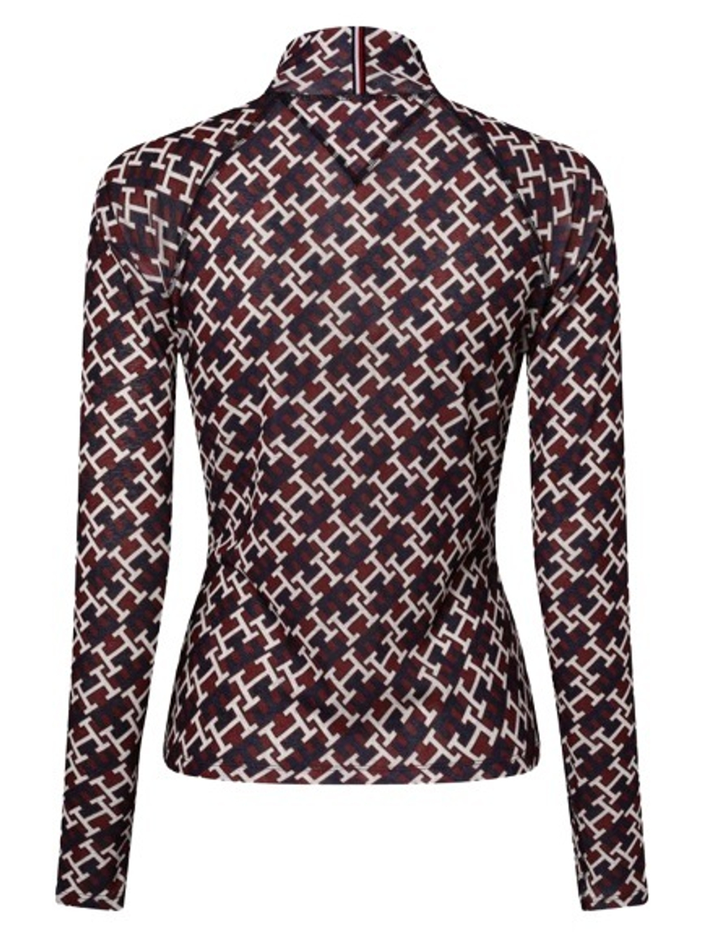 Женская футболка теннисная (dł. Рукава) Tommy Hilfiger Slim AOP Roll Neck Top LS - monogram