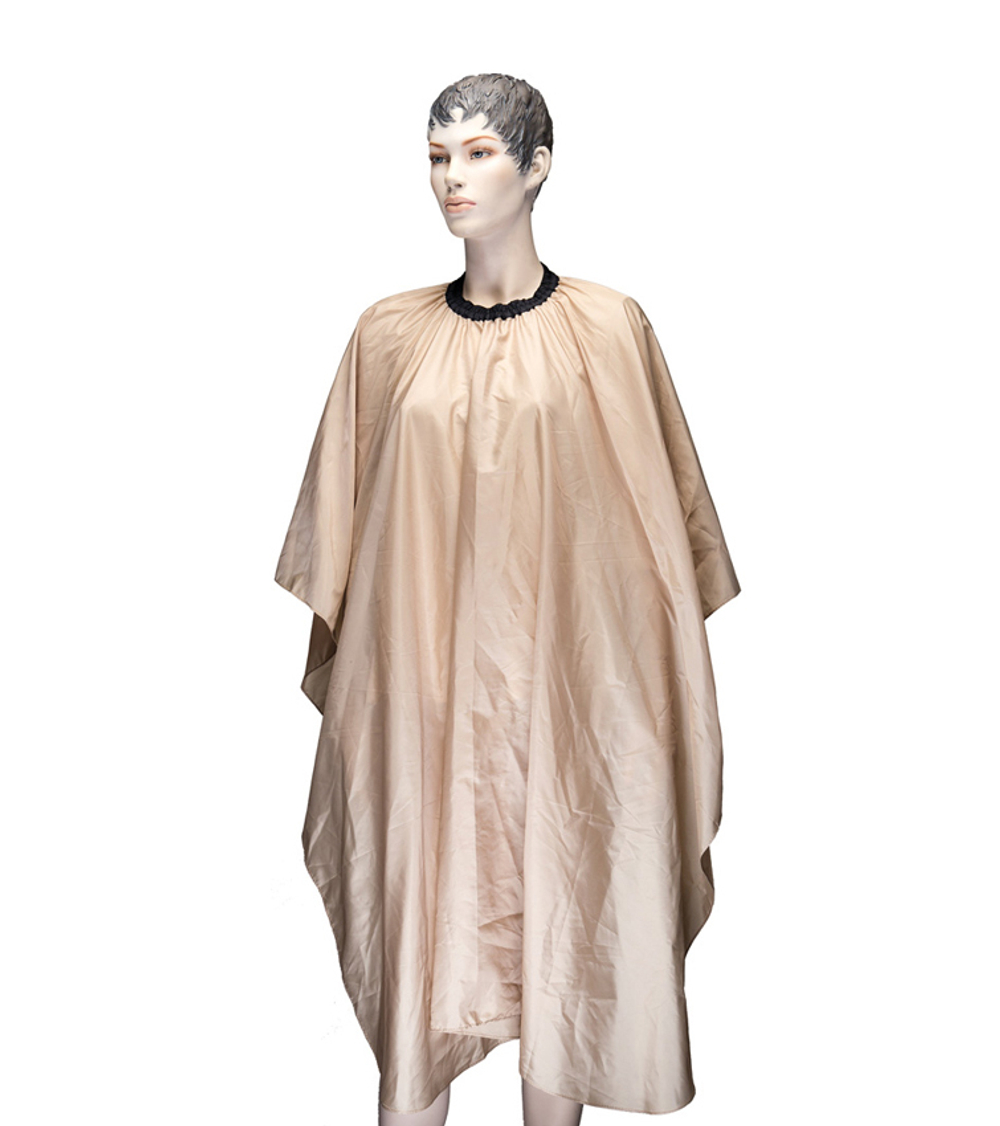 Пеньюар для стрижки DEWAL "Глянец"полиэстер, золотистый 128х146 см, на крючках