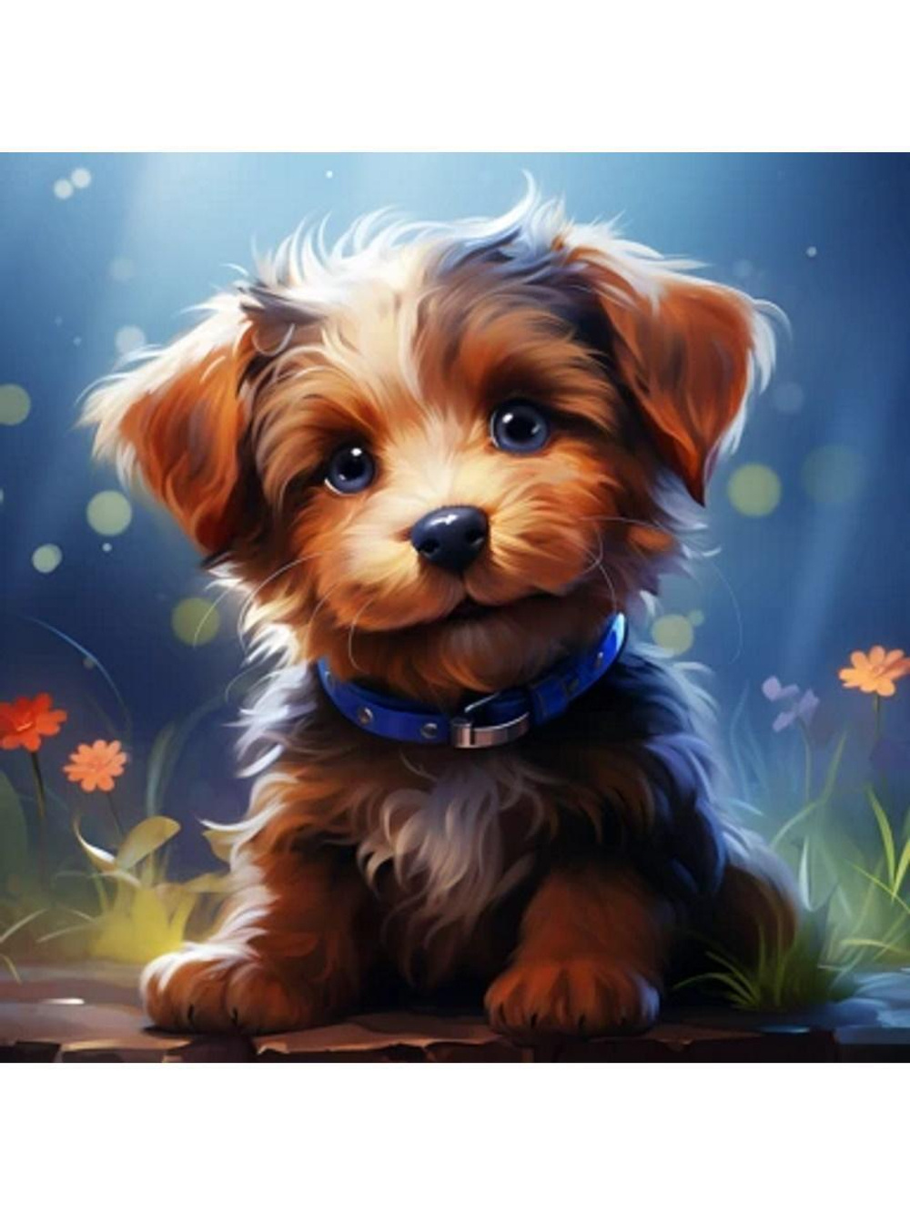 Картина по номерам 30х30см. "Малыши. Пушистый дружок" 20цв. коробка (арт. Х-6328)