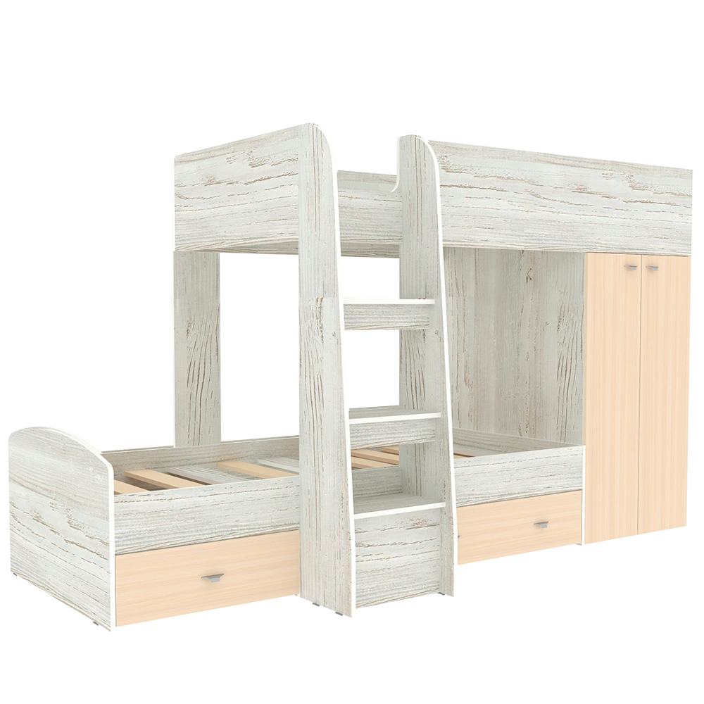 Двухъярусная кровать КарИВи Голден Кидс 2 Винтерберг  Дуб Молочный