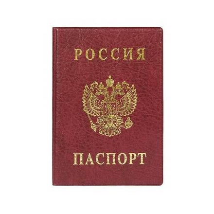Обложка д/паспорта РОССИЯ 134Х188 мм ПВХ бордо тиснение фольгой