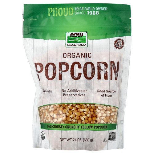 NOW Foods, Real Food, органический попкорн, 680 г (1,5 фунта)