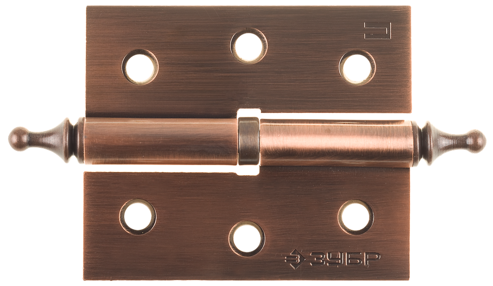 37605-075-6R Петля дверная разъемная, 1 подшипник, цвет ст. медь (AC), правая, с крепежом, 75х63х2,5мм, 2 шт
