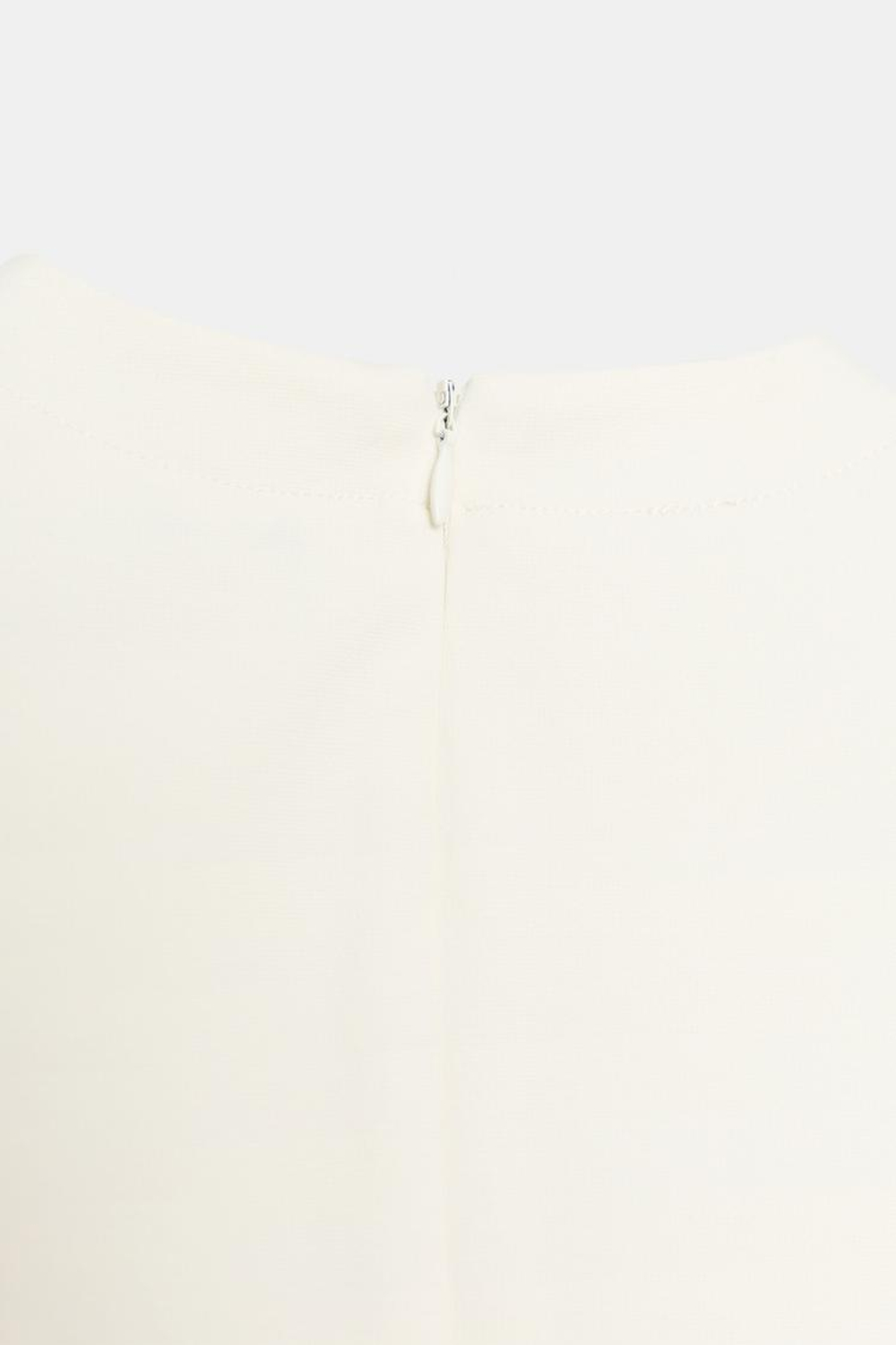 ZARA КОМБИНИРОВАННОЕ ПЛАТЬЕ МИДИ, ЭКРЮ