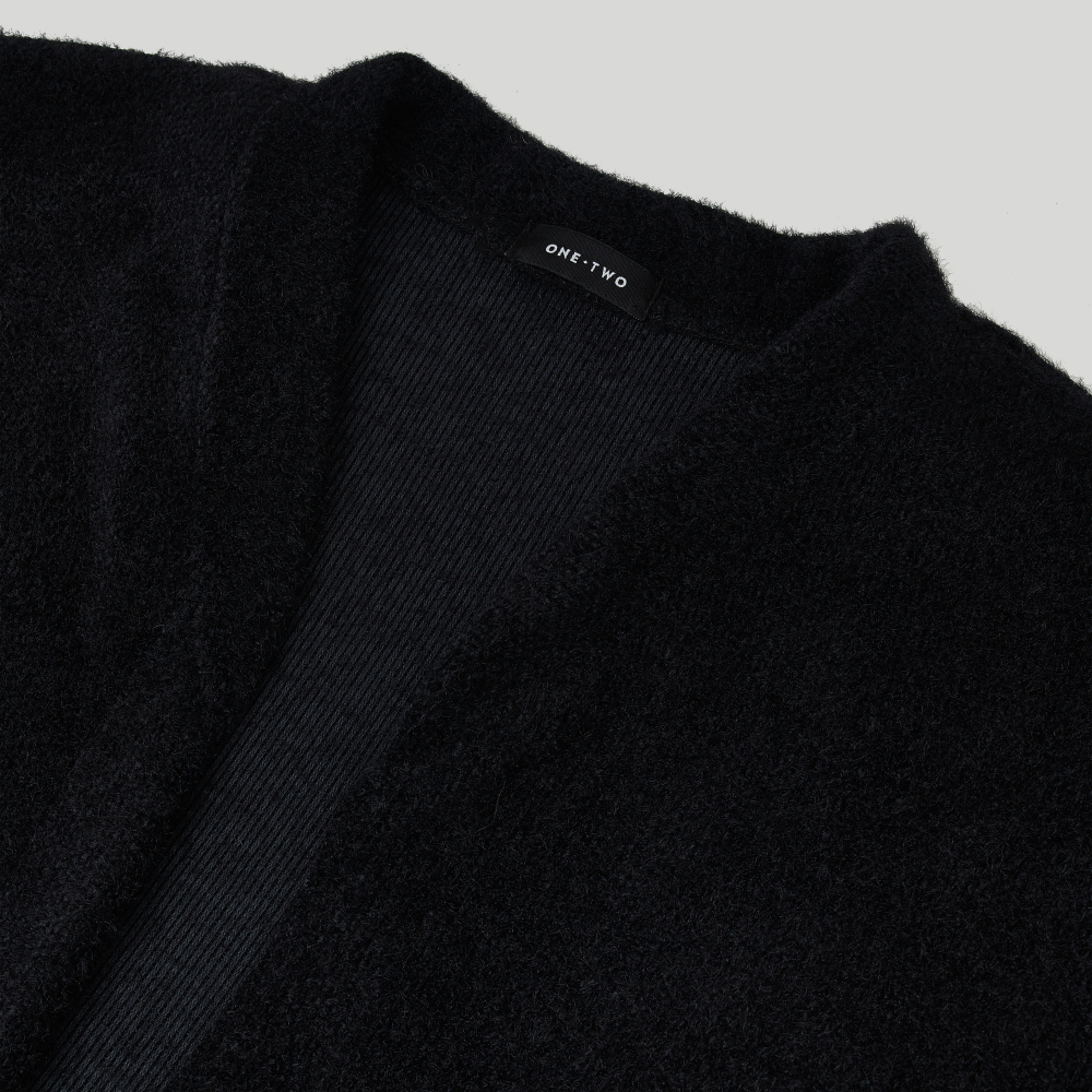 Long Cardigan Robe Black