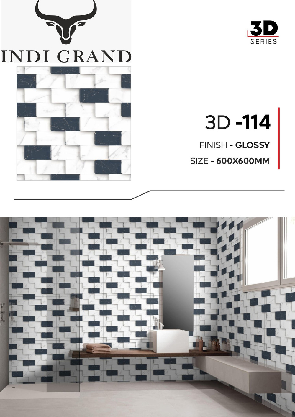 Керамогранит 3D 60х60 glossy-114