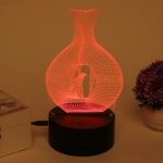 Светильник ночник «3D-Дуновение ветра» на пластиковой подставке, с включателем USB