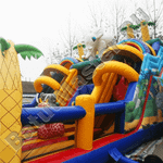 Коммерческий надувной батут "Слоник с двумя переходами"