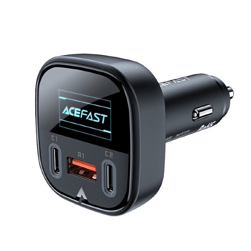 B5 101W (2C+A) metal car charger with OLED smart display