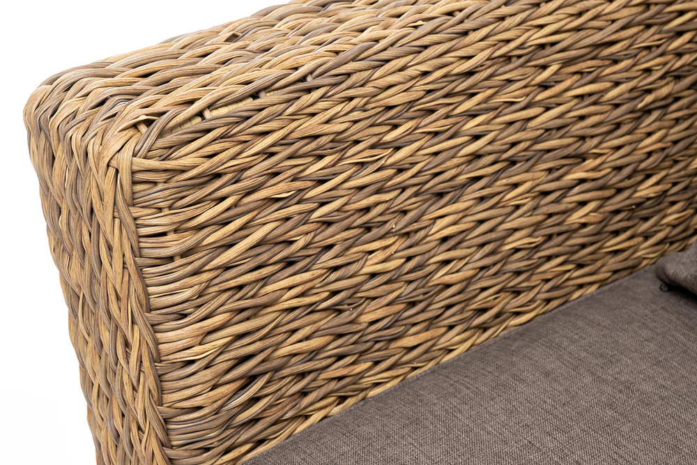 "Капучино" диван из искусственного ротанга (гиацинт) двухместный, цвет соломенный