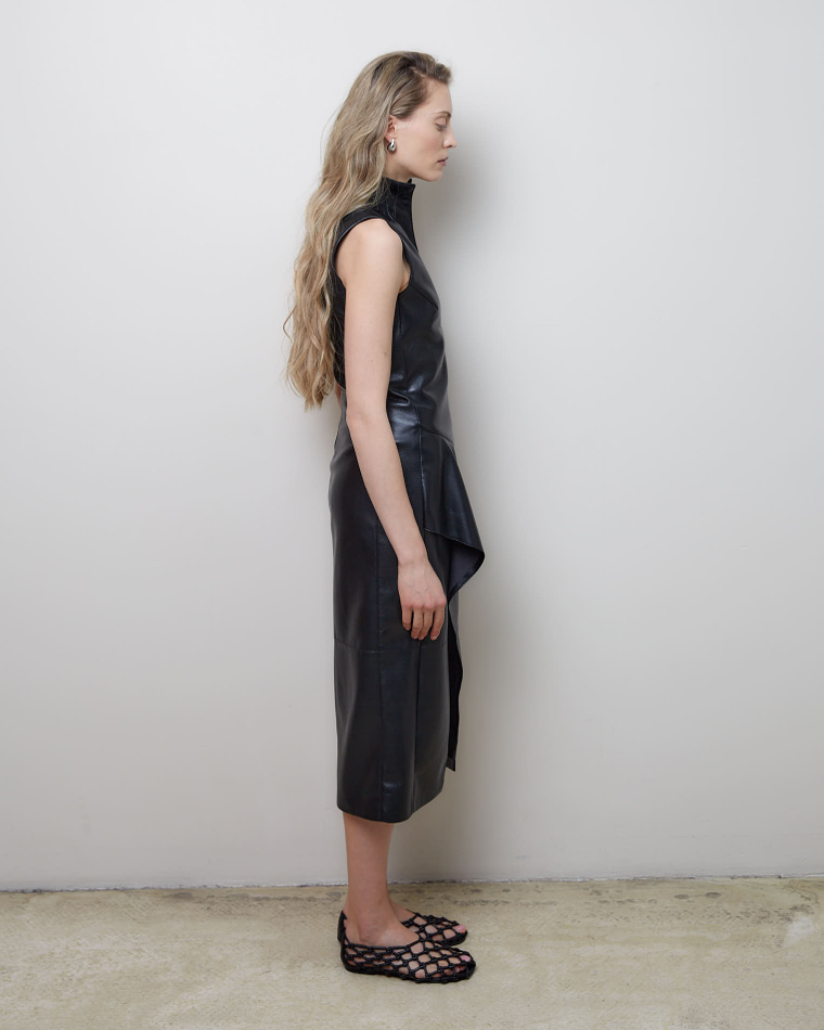 Платье из искусственной кожи черный