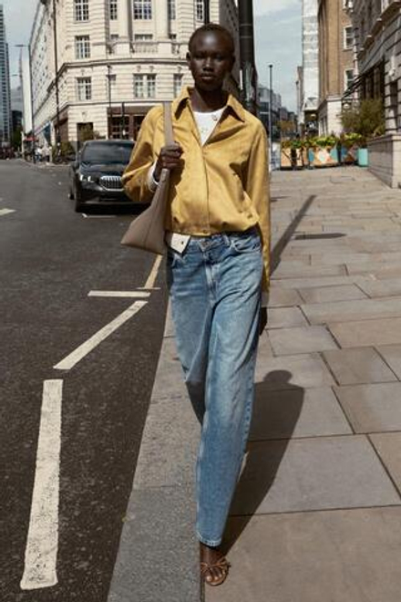 ZARA БОМБЕР ПОД ЗАМШУ, ГОРЧИЧНЫЙ
