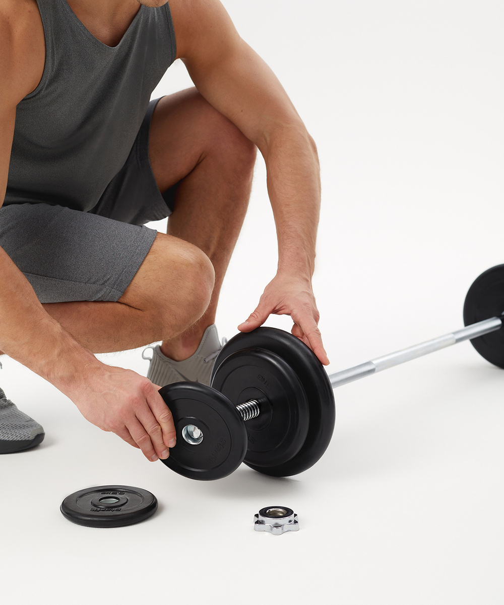 Гриф для штанги BB-103 прямой, d=25 мм, металл, с металлическими замками, хром, 120 см