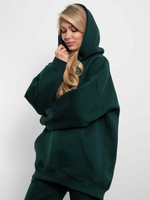 Худи женское оверсайз с начесом basis Малахит