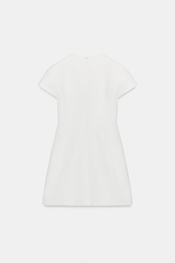 ZARA КОРОТКОЕ ПЛАТЬЕ — ZW COLLECTION, ЖЕЛТОВАТО-БЕЛЫЙ