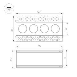 Светильник MS-ORIENT-BUILT-TRIMLESS-TC-S38x127-10W Warm3000 (WH-BK, 30 deg, 230V) (Arlight, IP20 Металл, 5 лет) 031924