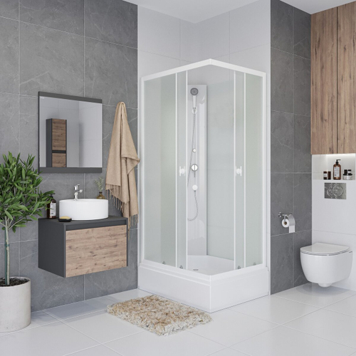 Душевая кабина Niagara (Ниагара) Promo P100/80/26Q/MT/BK со средним поддоном, 100х80х200