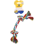 Игрушка - канат грейфер для собак мелких и средних пород «ПОИГРАЙКА», цвет красный/синий, 23см