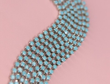 Стразовая цепь бирюза 1 мм