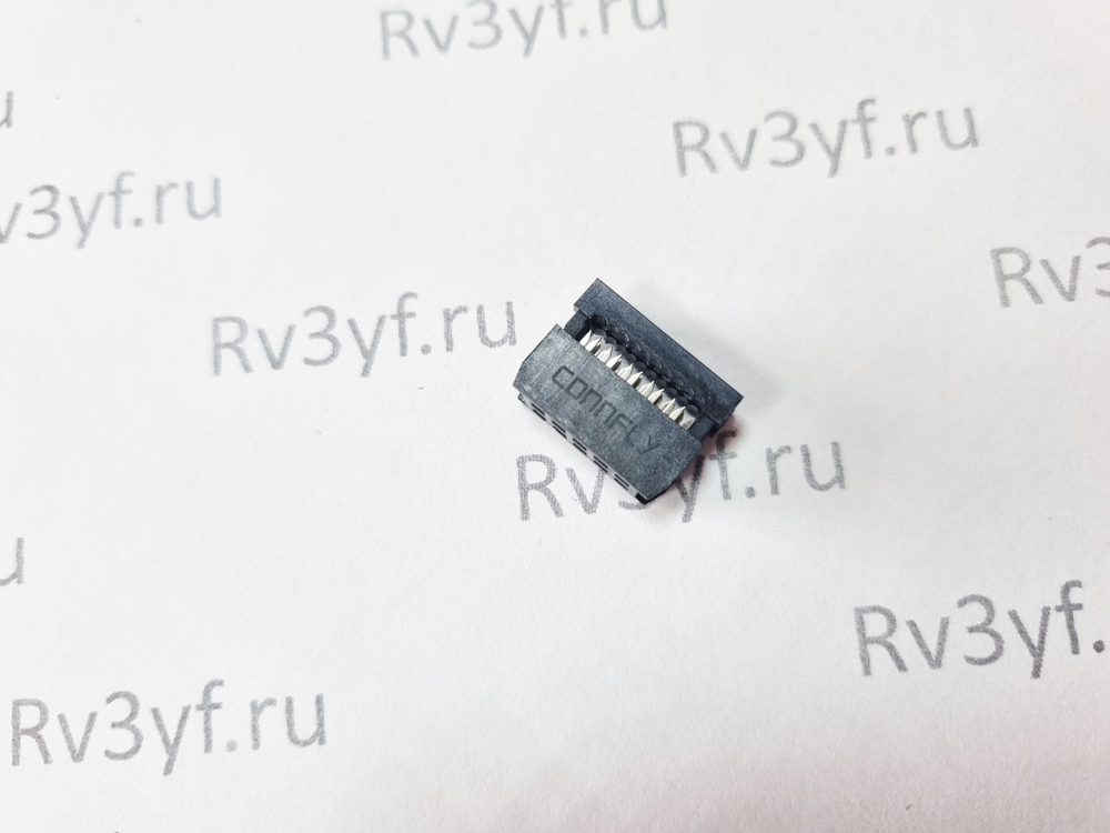 Розетка разъема IDC10 на плоский кабель с фиксатором (2x5 pin)