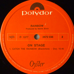 Rainbow ‎– On Stage 2LP (Скандинавия 1977г.)