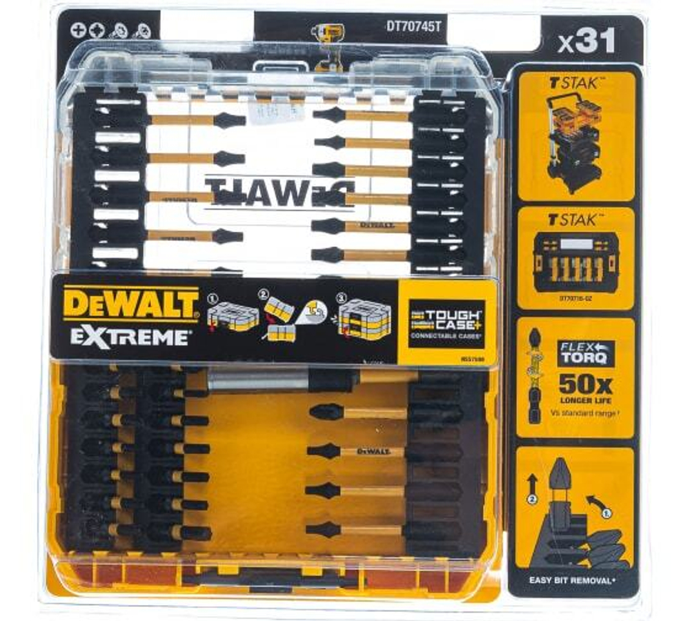 DeWalt, DT70745T, Набор бит и насадок FLEXTORQ 31 шт, шт