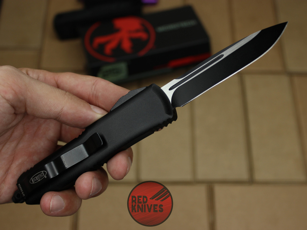 Нож Microtech UTX-85 S/E - черная рукоять, стандартный клинок, черный + запчасти RK-391